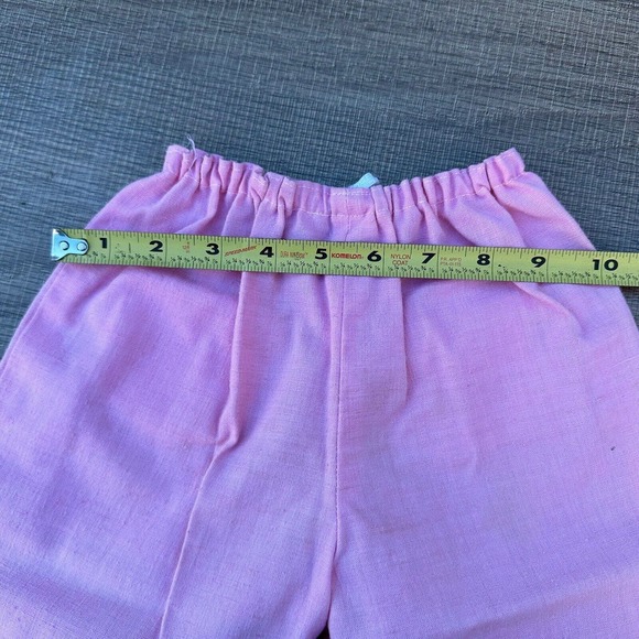 Vintage 1970s Pants Infant Size 18 Months Pink Eyelet Pockets Pull On Retro - Picture 9 of 10